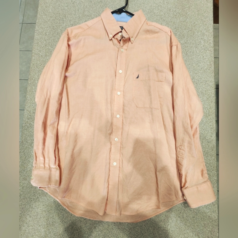 Men's Nautica Coral Button-down Dress Shirt